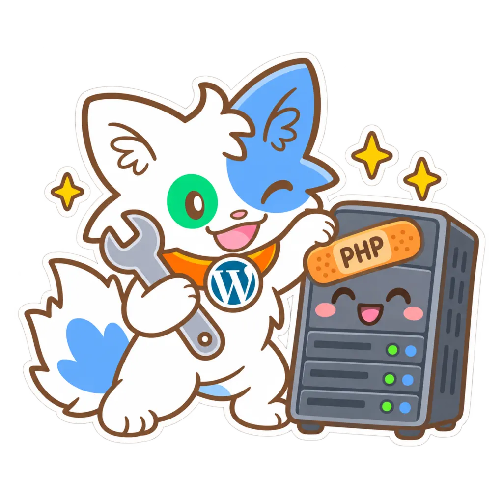 Le chat de Meow Apps colle un pansement PHP sur un serveur souriant